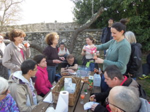 Le goûter à Fondespierre en fin de randonnée, dimanche 11 mars 2018