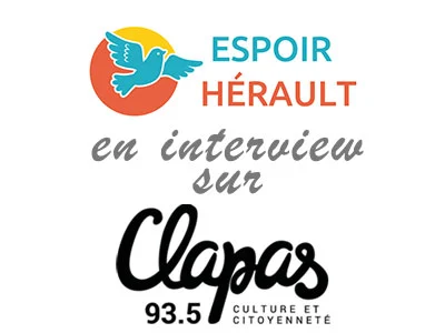 Interview d'Espoir Hérault dans les studios de Radio Clapas, octobre 2025